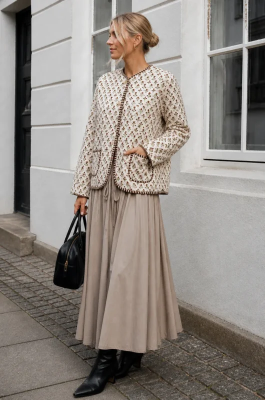Jacke Quilt - New brown / beige