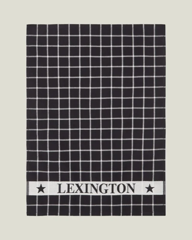LEXINGTON Küchentuch aus bio-baumwollfrottee, schwarz/weiß