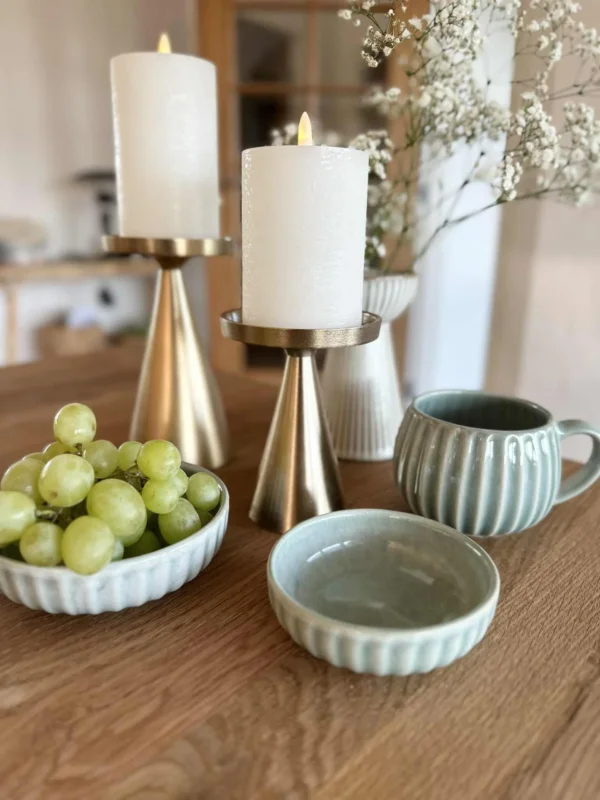 Schale VIGA gestreift Steinzeug - Mint mehrere Größen