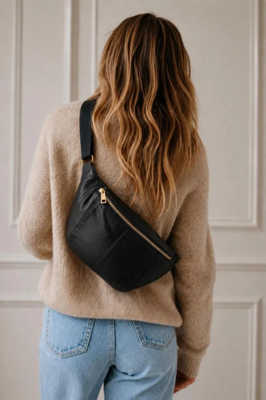 Gürteltasche JUNE - Schwarz / Gold