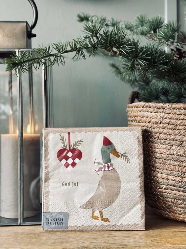 Servietten mit Weihnachtsgans - 20 Stück