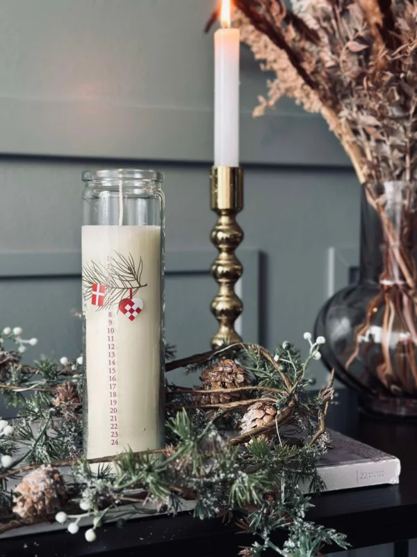 Kalenderkerze im Glas - Dansk Jul