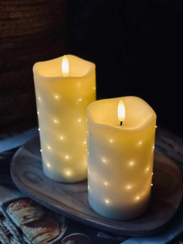 LED-Stumpenkerze Twinkle - 15 cm - Creme