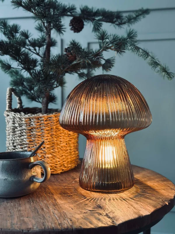Mushroom mit Rillen 25 cm - Golden