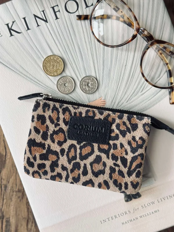 Geldbörse aus weichem Wildleder - Leopard