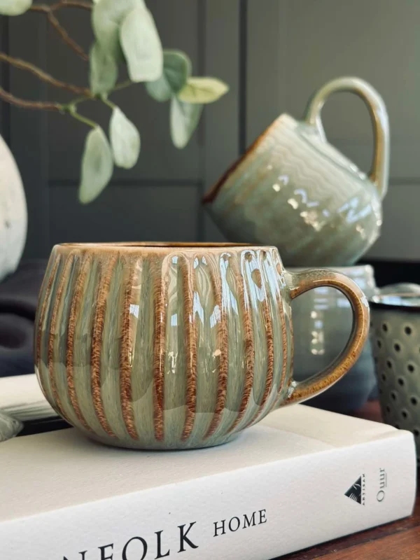 Becher VIGA Streifen - Grau / Braun