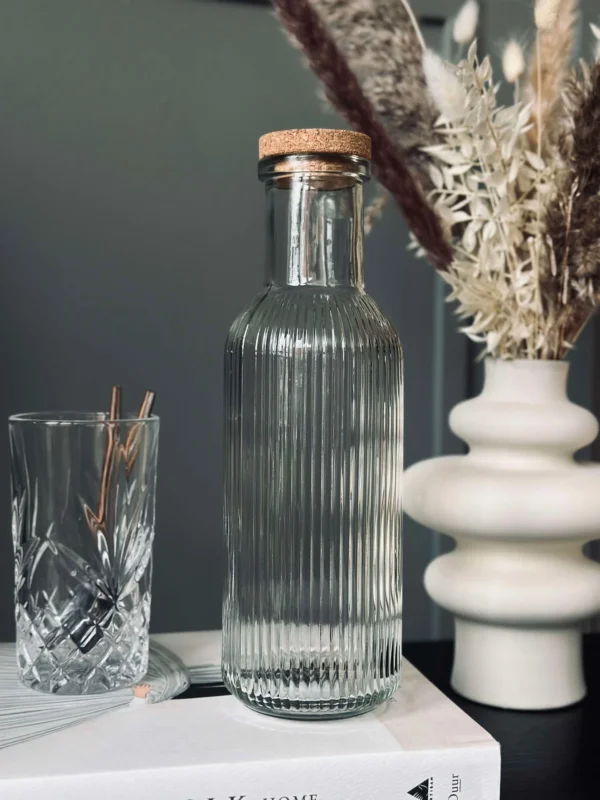 Wasserflasche mit Korkverschluss – Clear 1 l