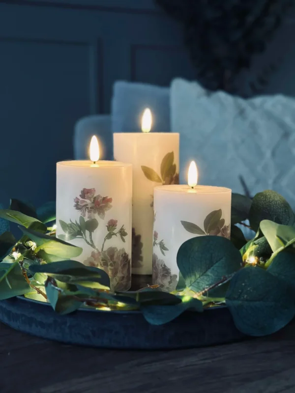 LED Hortensie – Set mit 3 Stk. und Fernbedienung