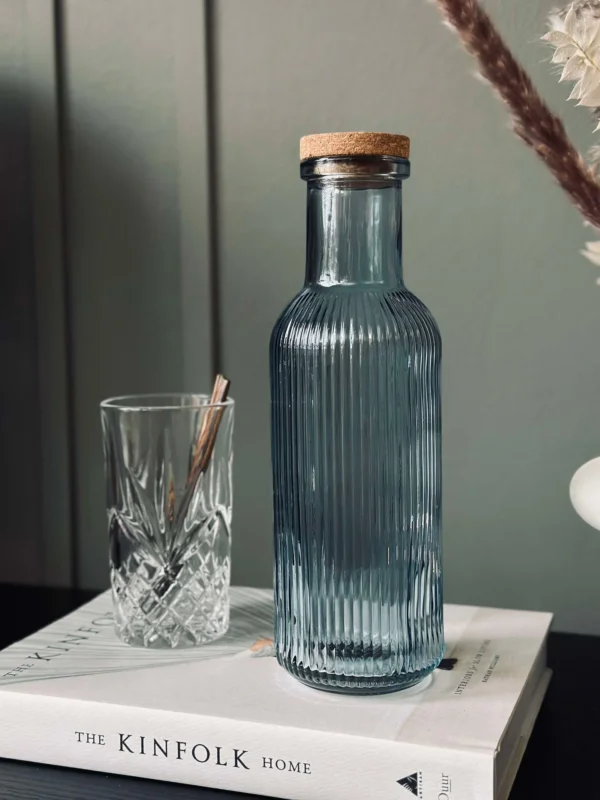 Wasserflasche mit Korkverschluss – Blue 1 l