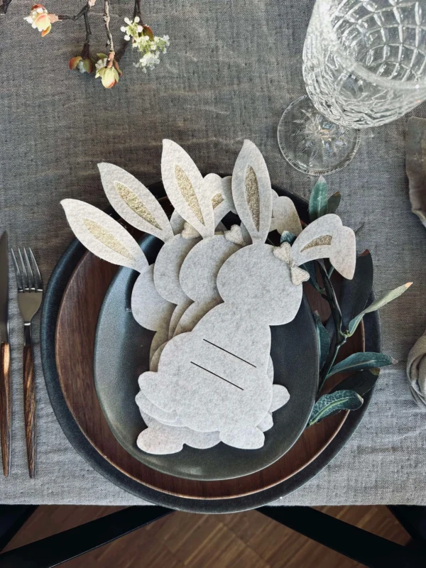 Besteckhalter Hase Beige - Set mit 4 Stk.