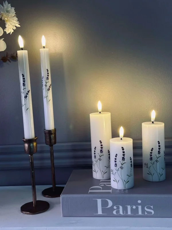 LED FLORA Lavendel – Set mit 3 Stück und Fernbedienung