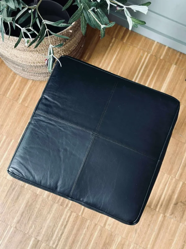 Sitzkissen Tokyo aus Leder - 40x40 Schwarz