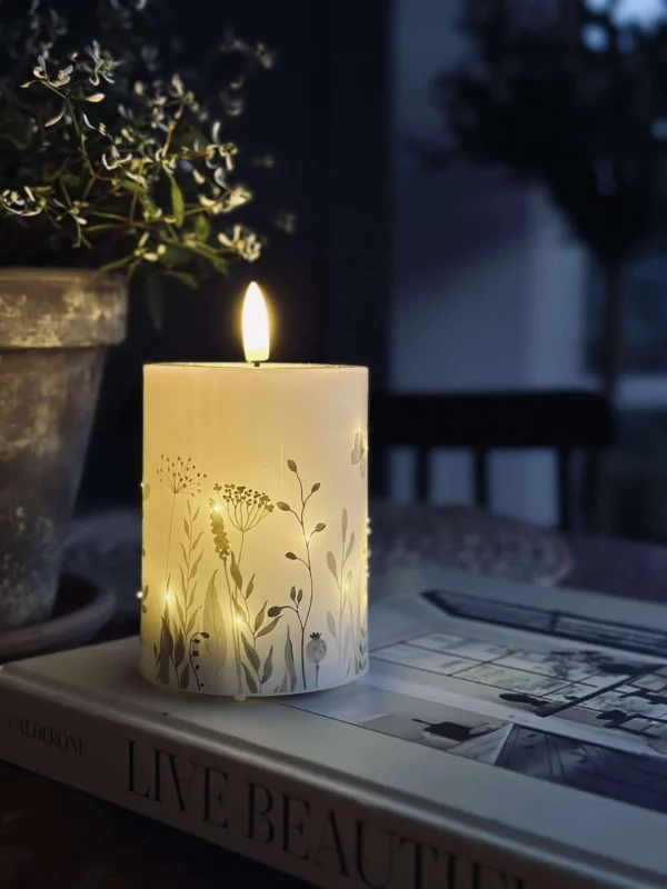 LED-Blockkerze Twinkle wild flora