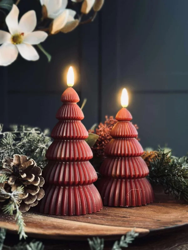 Weihnachtsbaum mit LED-Licht - Set mit 2 Stk. Rot