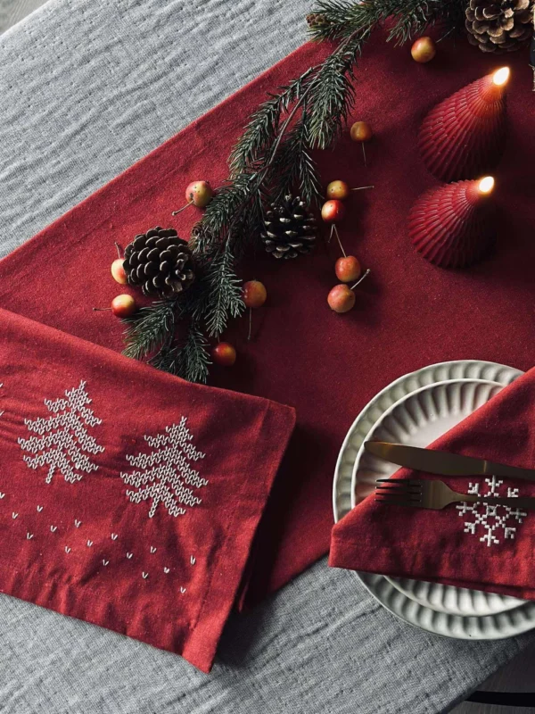 Tischläufer Rot Weihnachten - 40x140