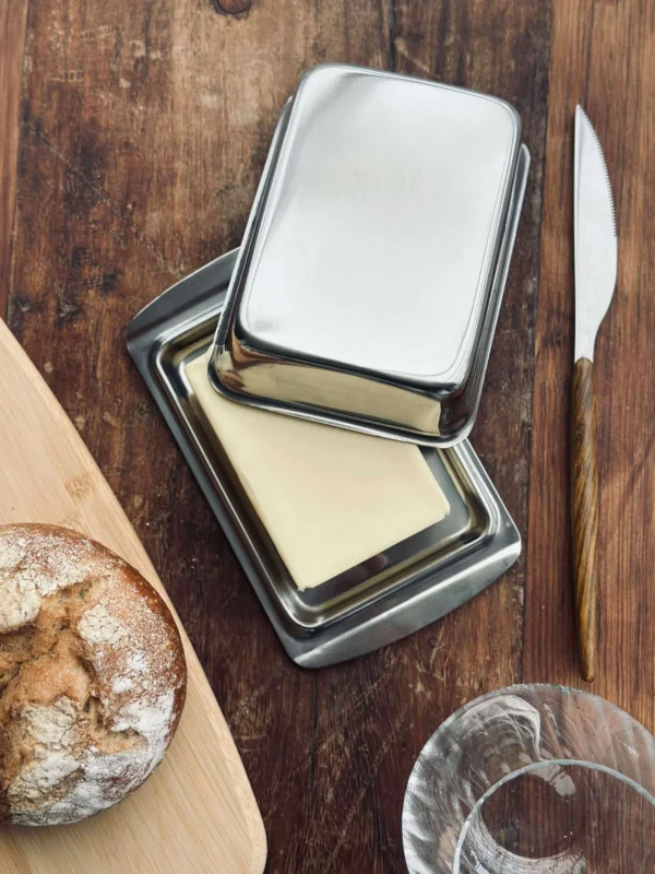 Butterdose mit Deckel - Edelstahl