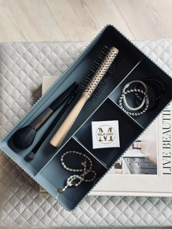 Make-up-Organizer mit Facheinteilung - Grau