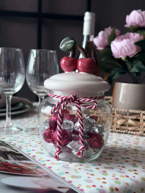 Aufbewahrungsglas mit Kirschdeckel - 1200 ml