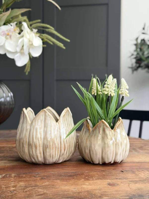 Pflanzentöpfe TULIP beige - mehrere Größen
