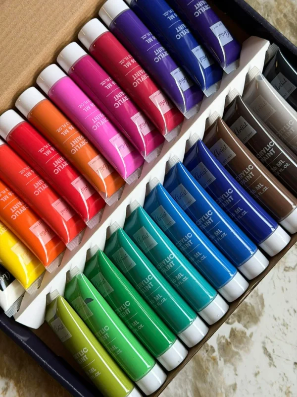 Acrylfarbe 36 ml - Set mit 24 Stk. Ideal zum Steine bemalen