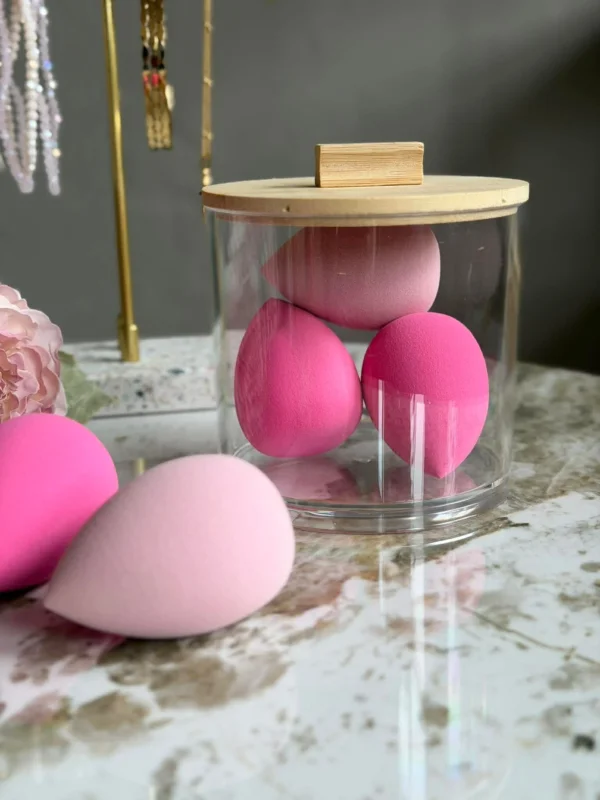 Make-up-Organizer mit Schwämmen - Rund