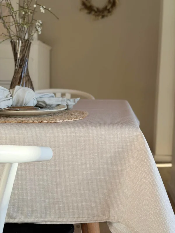 Wasserabweisende Tischdecke - Beige