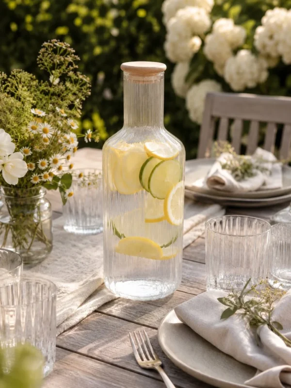 Karaffe mit Bambusdeckel 1400 ml