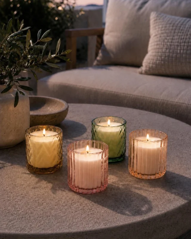 Citronella-Kerze im Glas - Color Mix
