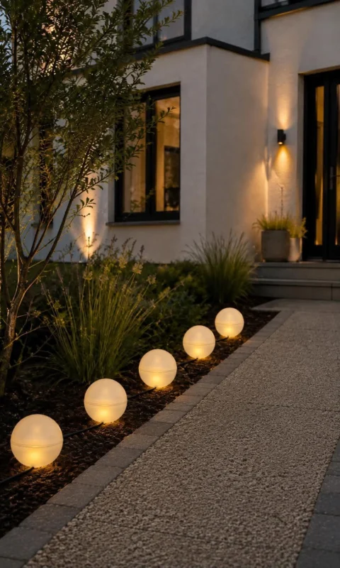 Gartenlampen mit Solarzellen - 5 Kugeln