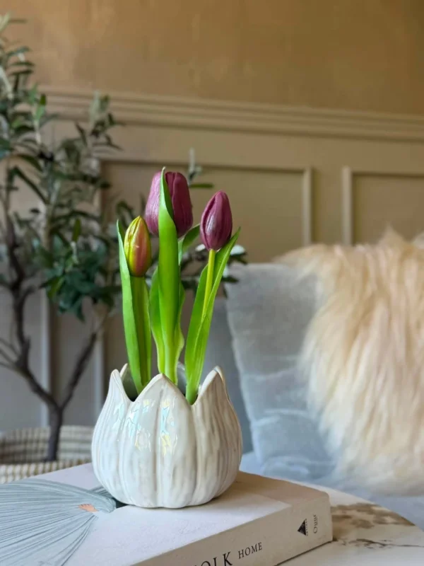 Tulpe im Topf - Lila mit 3 Blüten