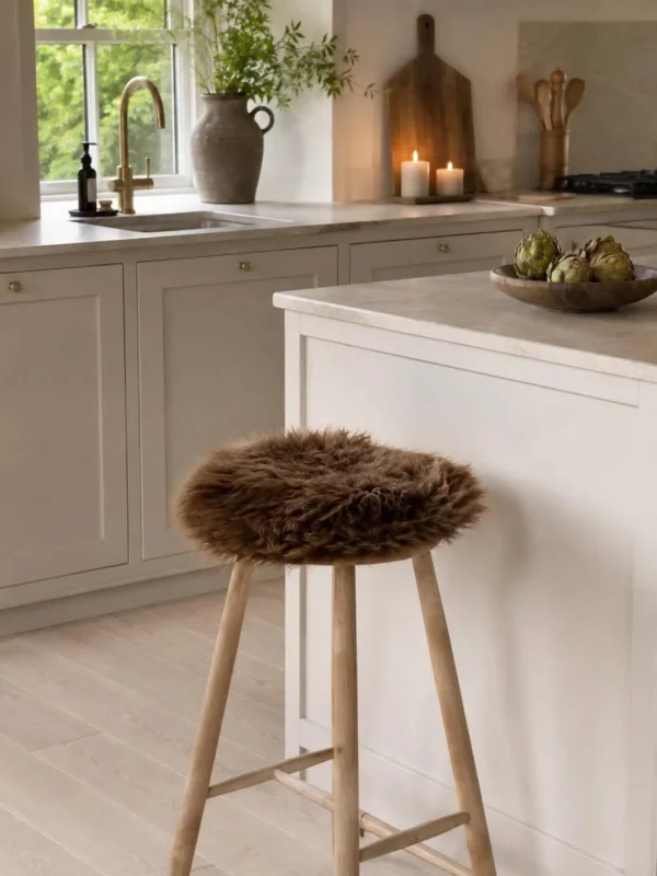 Sitzfell Lammfell - Ø 34cm braun
