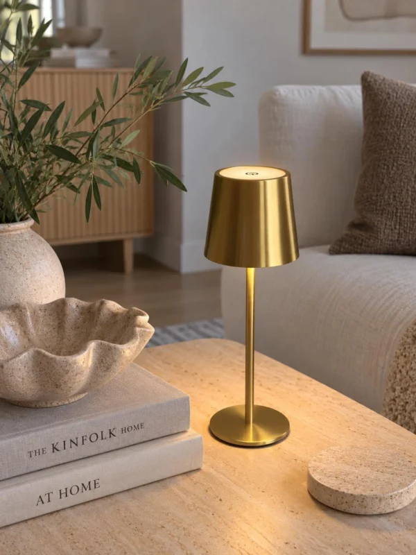 Mini LED Tischlampe wiederaufladbar – Gold