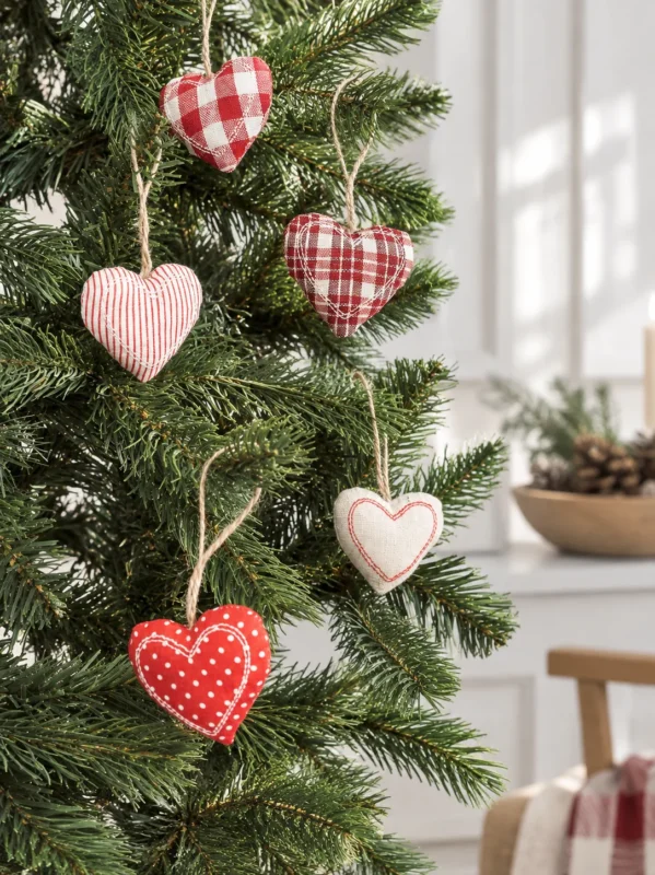 Weihnachtsherzen zum Aufhängen - 6 Stk.