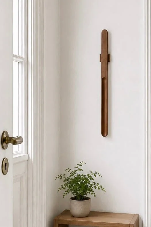 Schuhlöffel aus Holz mit Magnet - Dunkles Holz