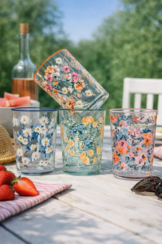 Trinkgläser Flora - Packung mit 4 Stück