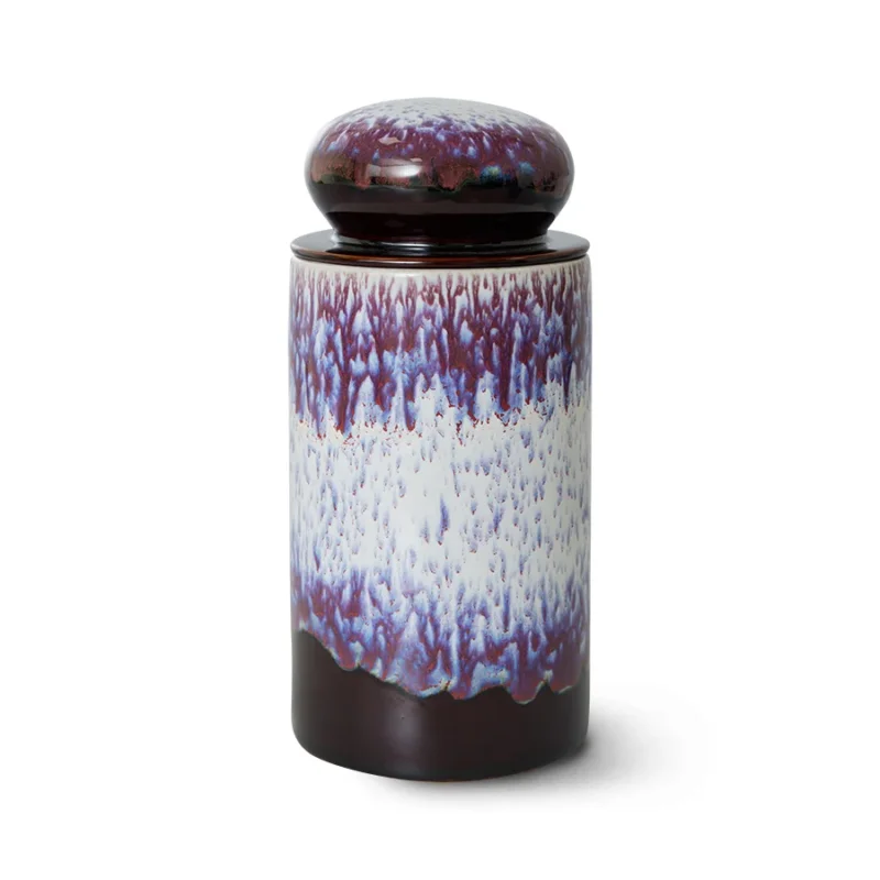 HKliving 70's Ceramic Aufbewahrungsdose – Stoneware, yeti