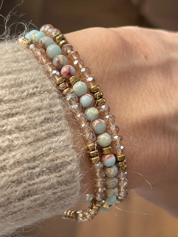 Armband Leah Sea Breeze/Natur – Set mit 3 Stk