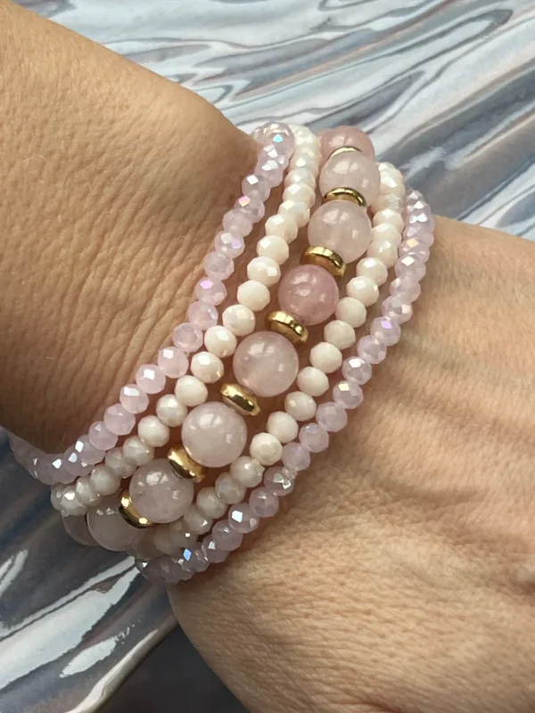 Armband MICHELLE Soft Rose / Mix - 5 Stk