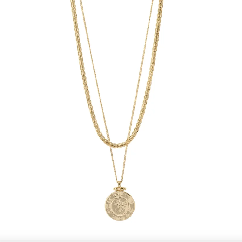 Halskette NOMAD 2-in-1 Coin - Vergoldet