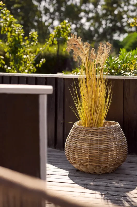 Pflanzenkörbe aus Natur-Rattan - 2 Stück