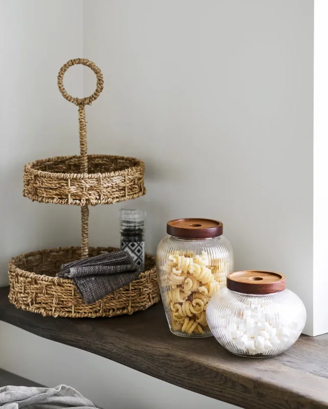 Aufbewahrungsgläser mit Holzdeckel - Set mit 2 Stk.