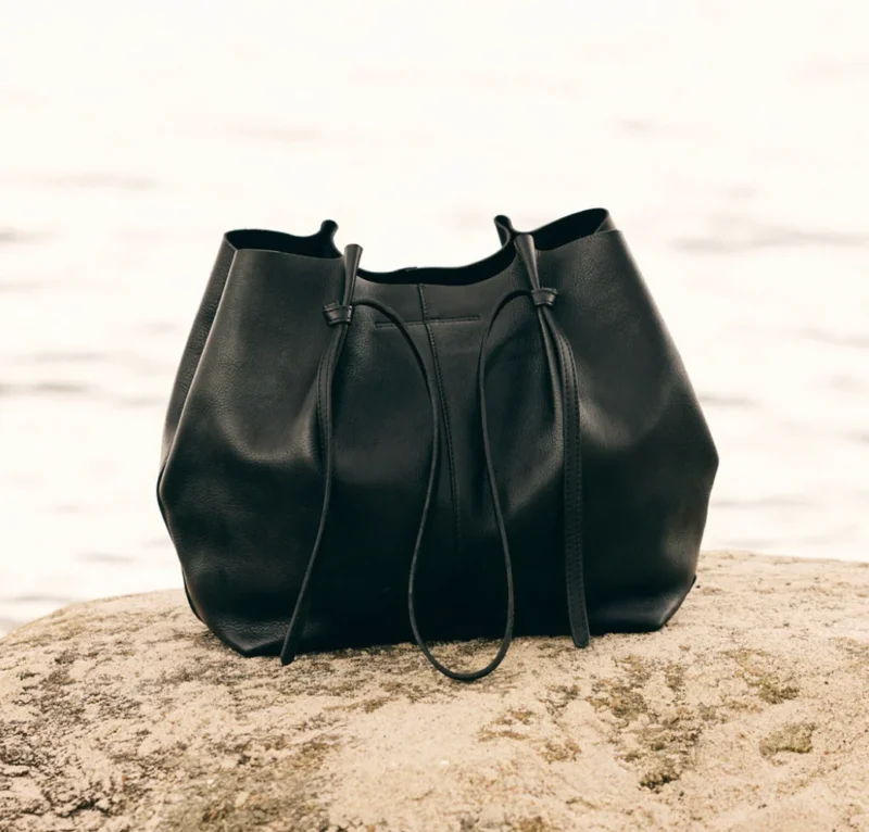 Shopper aus weichem Leder - Schwarz