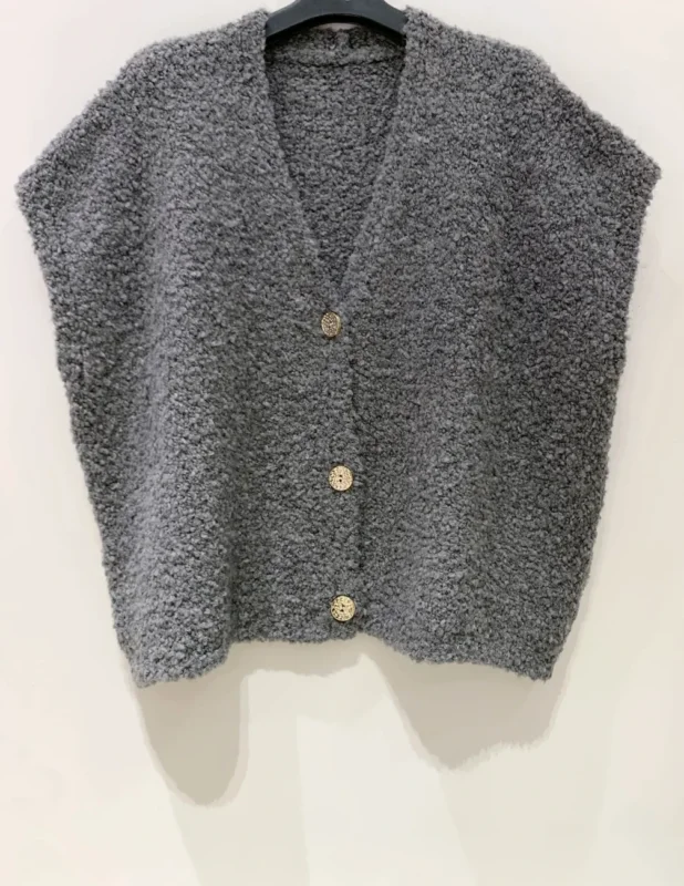 Cardigan mit kurzen Ärmeln - Grau