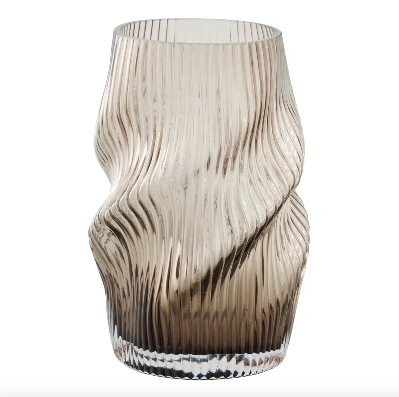 Gerillte Vase - Mundgeblasenes Glas
