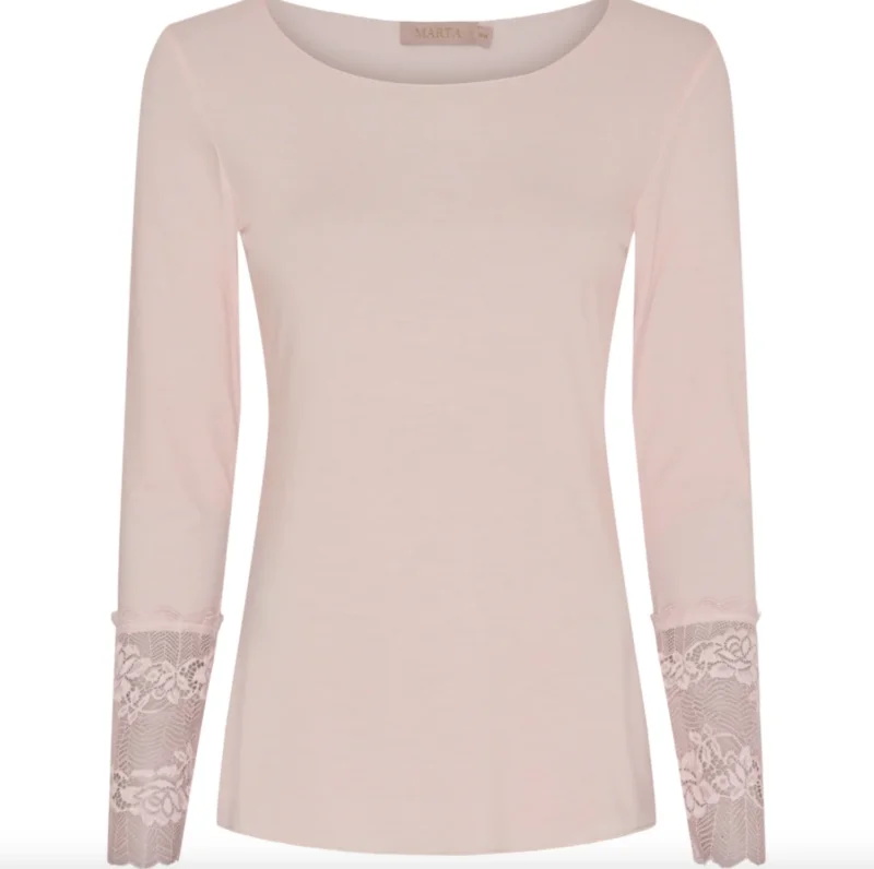 Bluse BASIS mit Spitzenbesatz – Cipria