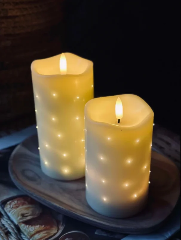 LED Blockkerze White TWINKLE 15cm