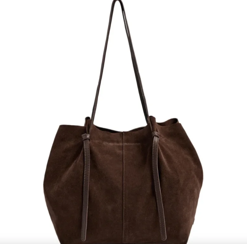 Schöner Wildleder-Shopper - Chocolate