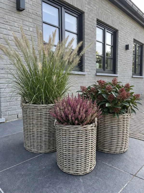 Pflanzenkörbe Set aus 3 St. Grau
