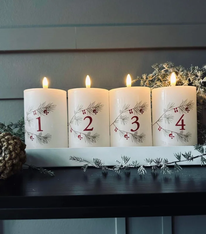 Adventslys m/LED ink fjernbetjening - Nostalgi - VIAMAJA.DK