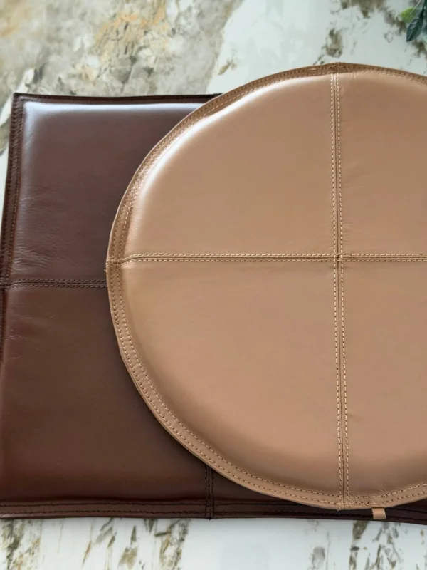 Sitzkissen aus Leder - Hellbraun 38 cm